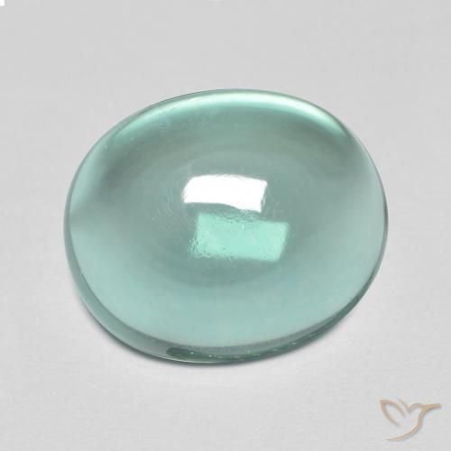 8.43ct Naturale Azzurro Verde molto chiaro Fluorite, Ovale, Trasparente