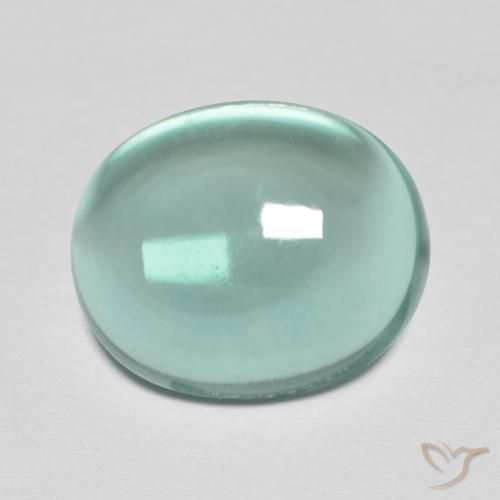 Fluorite Azzurro Verde molto chiaro naturale da 8.43 ct, Ovale, Trasparente