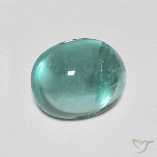 2.25ct Naturale Verde bluastro chiaro Fluorite, Ovale, Trasparente