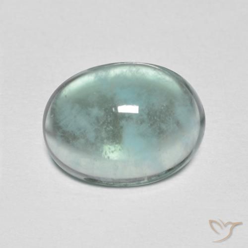 3.71ct Naturale Azzurro Verde molto chiaro Fluorite, Ovale, Trasparente