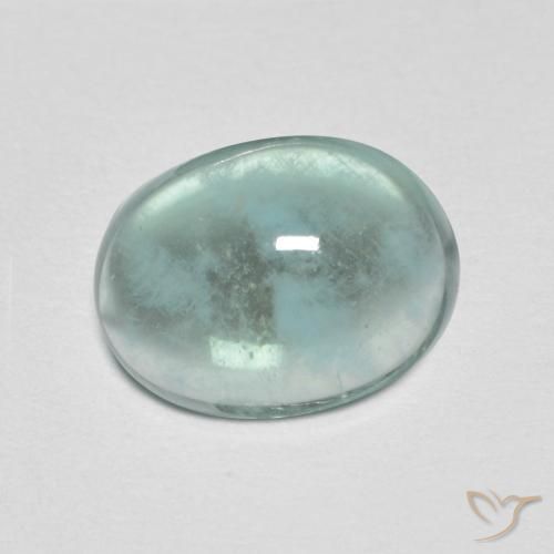 Fluorite Azzurro Verde molto chiaro naturale da 3.71 ct, Ovale, Trasparente