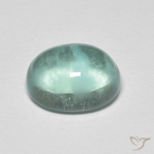 Fluorite Azzurro Verde molto chiaro naturale da 3.71 ct, Ovale, Trasparente