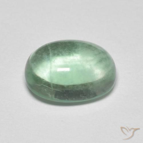Fluorite Verde Menta Chiaro naturale da 4.02 ct, Ovale, Trasparente