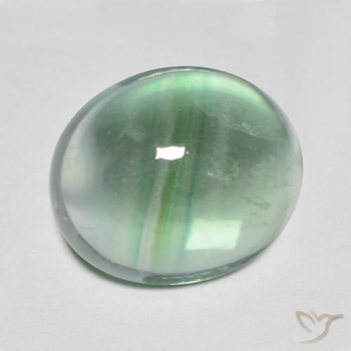 Fluorite Menta verde naturale da 8.97 ct, Taglio ovale, Trasparente