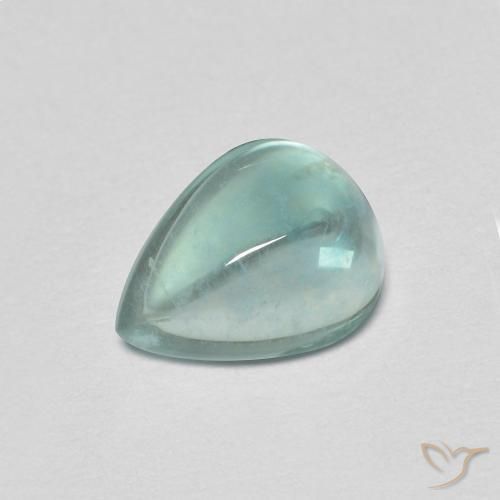 1.97ct Naturale Verde bluastro chiaro Fluorite, Forma a pera, Trasparente