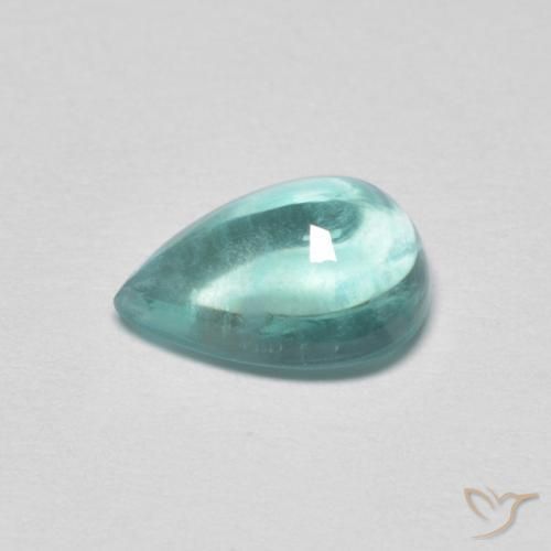 Fluorite Verde bluastro chiaro naturale da 1.97 ct, Forma a pera, Trasparente