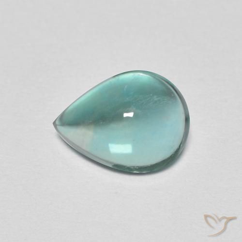 2.05ct Naturale Verde bluastro chiaro Fluorite, Forma a pera, Trasparente