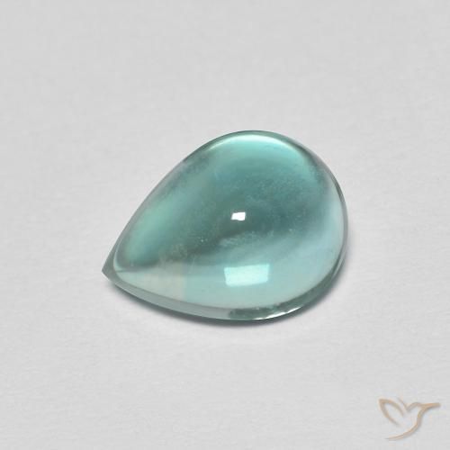 Fluorite Verde bluastro chiaro naturale da 2.05 ct, Forma a pera, Trasparente