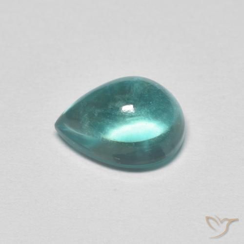 Fluorite Verde bluastro chiaro naturale da 2.05 ct, Forma a pera, Trasparente