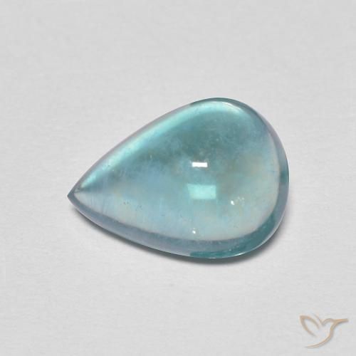 Fluorite Verde bluastro chiaro naturale da 2.48 ct, Forma a pera, Trasparente