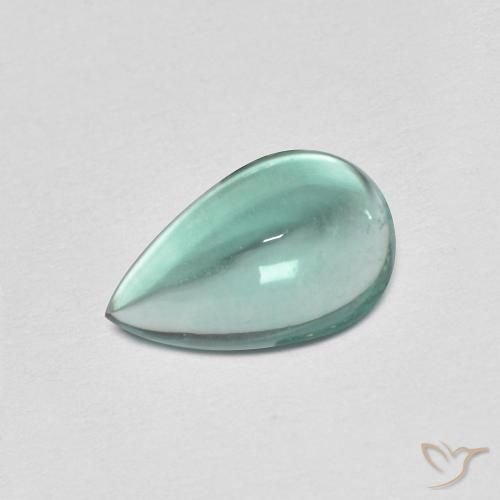1.78ct Naturale Verde bluastro chiaro Fluorite, Forma a pera, Trasparente
