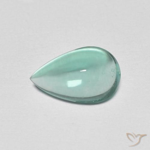 Fluorite Verde bluastro chiaro naturale da 1.78 ct, Forma a pera, Trasparente