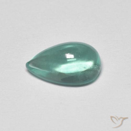 Fluorite Verde bluastro chiaro naturale da 1.78 ct, Forma a pera, Trasparente