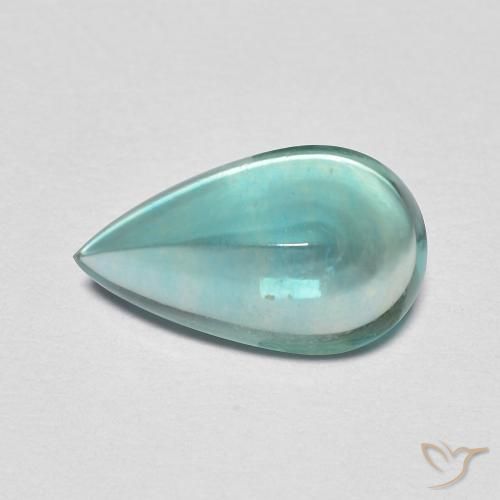 2.38ct Naturale Verde bluastro chiaro Fluorite, Forma a pera, Trasparente