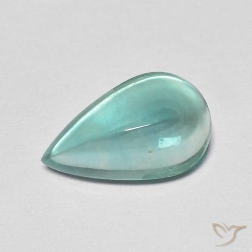 Fluorite Verde bluastro chiaro naturale da 2.38 ct, Forma a pera, Trasparente