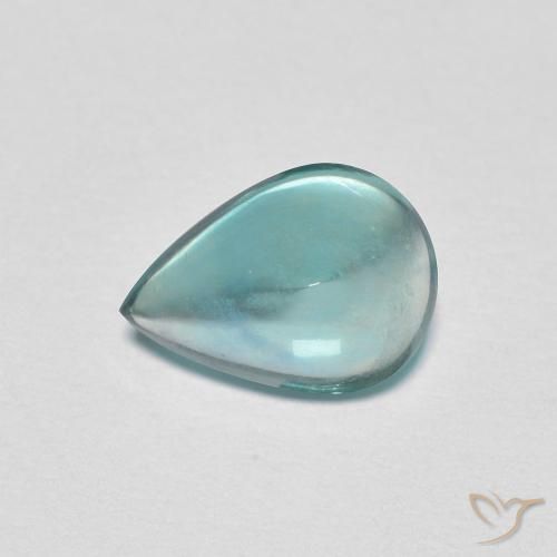 1.97ct Naturale Blu Medio Verde Fluorite, Forma a pera, Trasparente