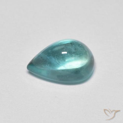 Fluorite Blu Medio Verde naturale da 1.97 ct, Forma a pera, Trasparente