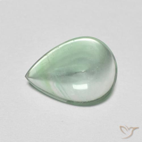 Fluorite Menta verde naturale da 2.58 ct, Forma a pera, Trasparente