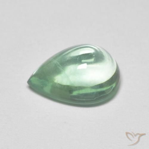 Fluorite Menta verde naturale da 2.58 ct, Forma a pera, Trasparente
