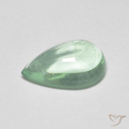 Fluorite Verde Menta Chiaro naturale da 2.32 ct, Forma a pera, Trasparente