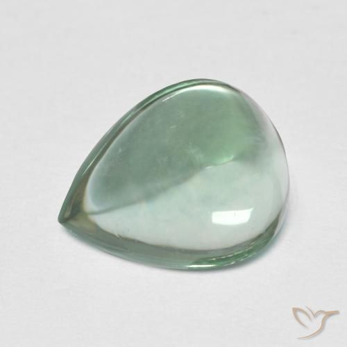Fluorite Verde bluastro naturale da 3.38 ct, Forma a pera, Trasparente