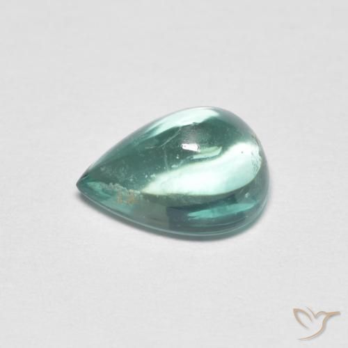 Fluorite Blu verde naturale da 1.93 ct, Forma a pera, Trasparente