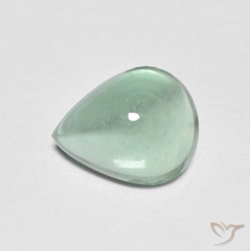 Fluorite Verde bluastro chiaro naturale da 2.77 ct, Forma a pera, Trasparente