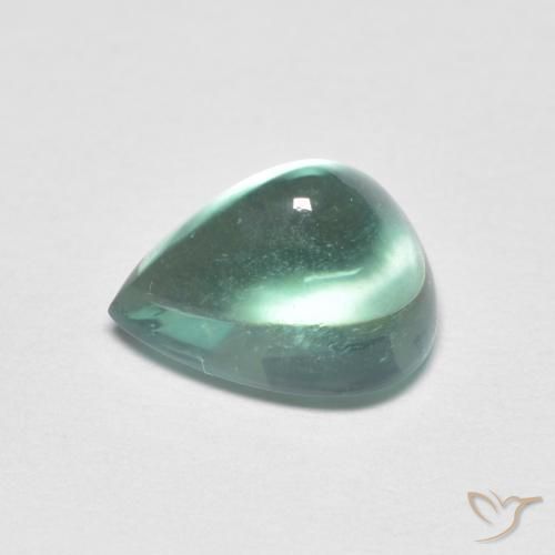 Fluorite Verde bluastro naturale da 2.94 ct, Forma a pera, Trasparente