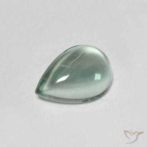 Fluorite Verde bluastro chiaro naturale da 2.01 ct, Forma a pera, Trasparente