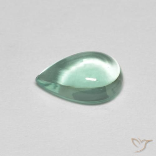 Fluorite Verde bluastro chiaro naturale da 2.01 ct, Forma a pera, Trasparente