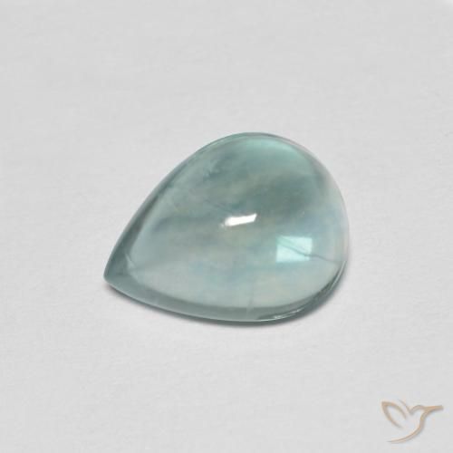 Fluorite Azzurro Verde molto chiaro naturale da 2.28 ct, Forma a pera, Trasparente