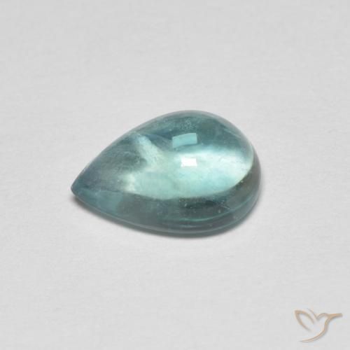 Fluorite Azzurro Verde molto chiaro naturale da 2.28 ct, Forma a pera, Trasparente