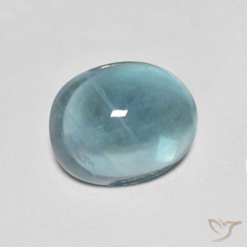 Fluorite Blu verde naturale da 5.05 ct, Ovale, Trasparente