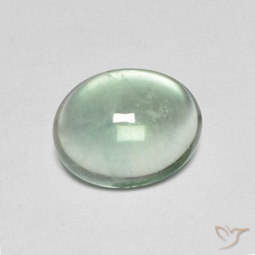 3.26ct Naturale Verde molto chiaro Fluorite, Ovale, Trasparente