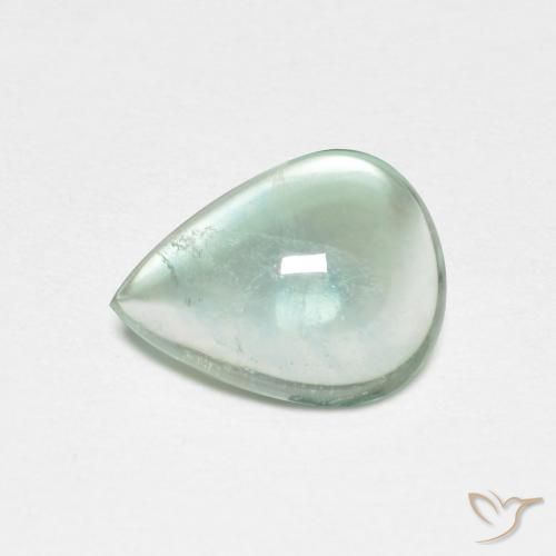 2.06ct Naturale Verde bluastro chiaro Fluorite, Forma a pera, Trasparente