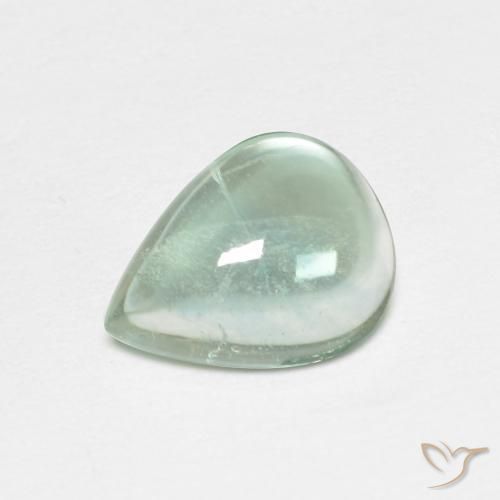 Fluorite Verde bluastro chiaro naturale da 2.06 ct, Forma a pera, Trasparente