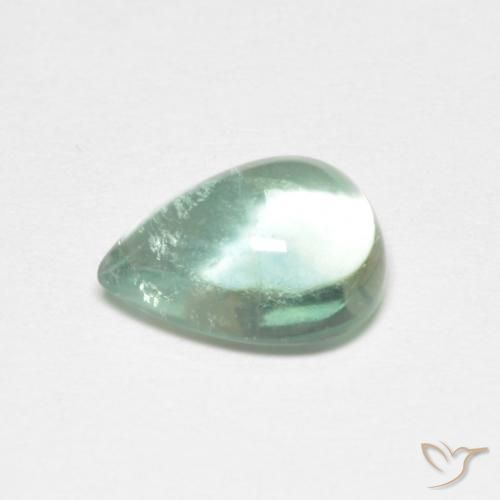 Fluorite Verde bluastro chiaro naturale da 2.06 ct, Forma a pera, Trasparente