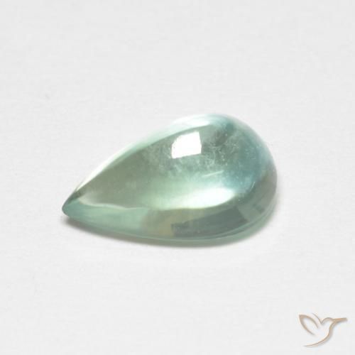 Fluorite Verde bluastro chiaro naturale da 1.95 ct, Forma a pera, Trasparente