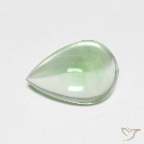 2.64ct Naturale Verde giallastro pallido Fluorite, Forma a pera, Trasparente
