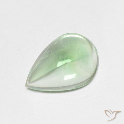 Fluorite Verde giallastro pallido naturale da 2.64 ct, Forma a pera, Trasparente