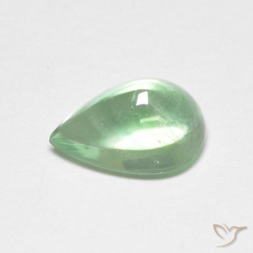 Fluorite Verde giallastro pallido naturale da 2.64 ct, Forma a pera, Trasparente