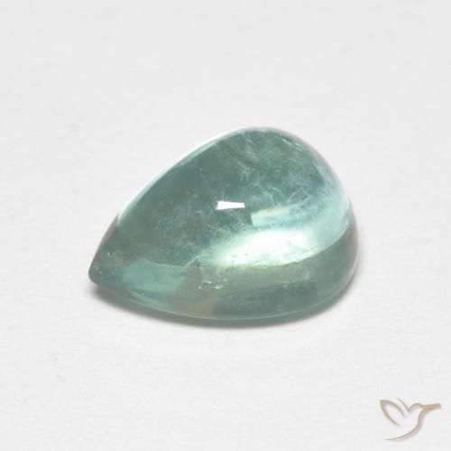 Fluorite Verde bluastro naturale da 2.69 ct, Forma a pera, Trasparente