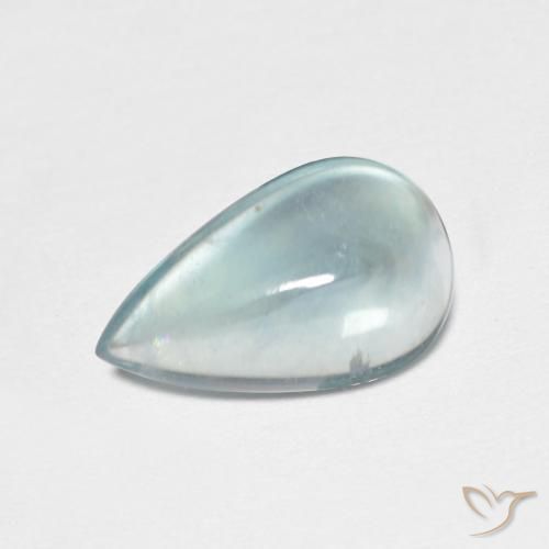 2.00ct Naturale Blu Medio Verde Fluorite, Forma a pera, Trasparente