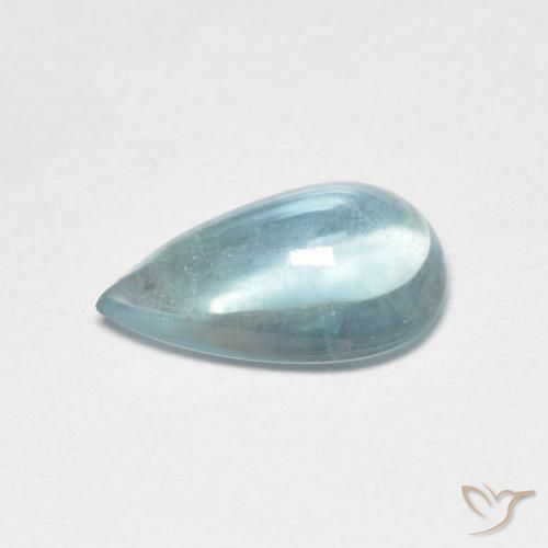 Fluorite Blu Medio Verde naturale da 2.00 ct, Forma a pera, Trasparente