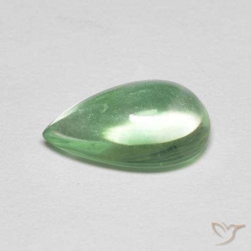 Fluorite Verde chiaro naturale da 2.66 ct, Forma a pera, Trasparente