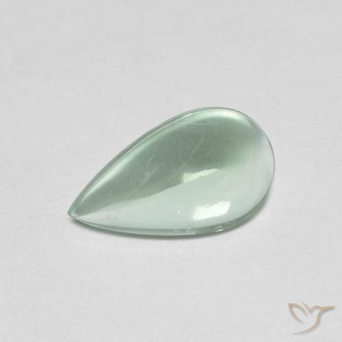 Fluorite Menta chiara naturale da 1.98 ct, Forma a pera, Trasparente