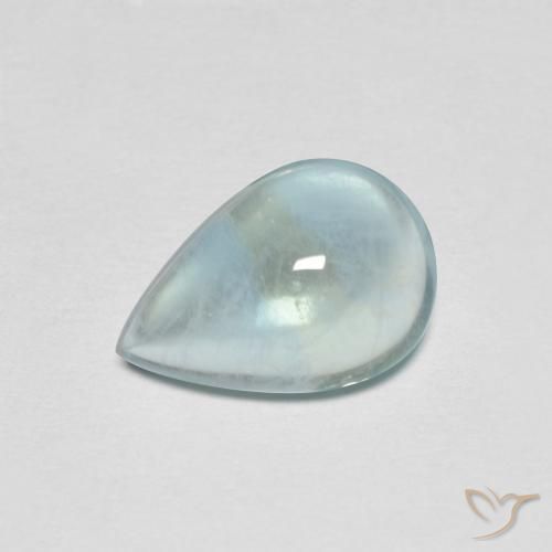 Fluorite Verde bluastro chiaro naturale da 2.10 ct, Forma a pera, Trasparente