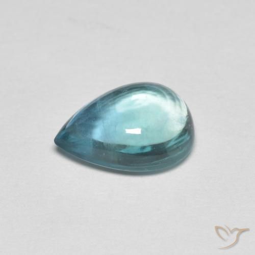 Fluorite Azzurro-Verde naturale da 1.95 ct, Forma a pera, Trasparente