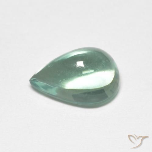 Fluorite Blu verde naturale da 2.47 ct, Forma a pera, Trasparente