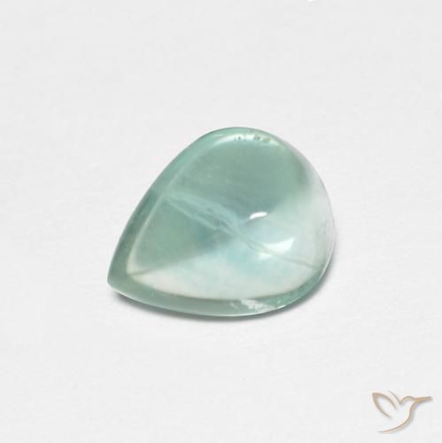 Fluorite Verde bluastro chiaro naturale da 1.86 ct, Forma a pera, Trasparente